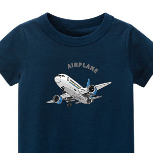 兒童｜KV獨家限定款｜台灣原創T短袖 T19飛機深藍