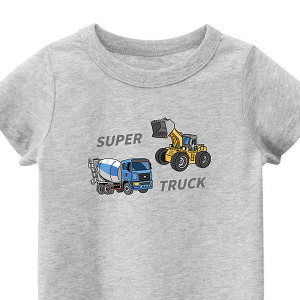 兒童｜KV獨家限定款｜台灣原創T短袖 T37雙拼水泥車灰