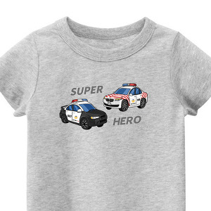 兒童｜KV獨家限定款｜台灣原創T短袖 T33雙拼警車灰