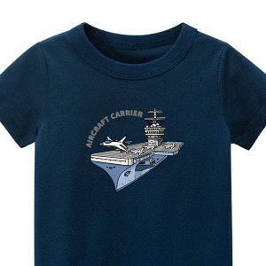兒童｜KV獨家限定款｜台灣原創T短袖 T24航空母艦深藍