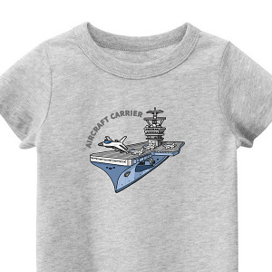 兒童｜KV獨家限定款｜台灣原創T短袖 T24航空母艦灰