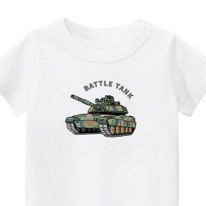 兒童｜KV獨家限定款｜台灣原創T短袖 T21坦克車白