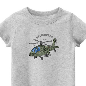 兒童｜KV獨家限定款｜台灣原創T短袖 T23攻擊直升機灰