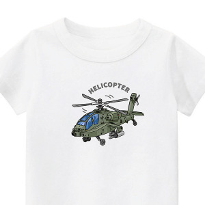 兒童｜KV獨家限定款｜台灣原創T短袖 T23攻擊直升機白