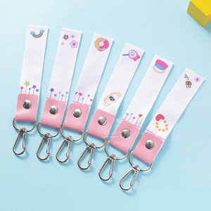 可愛印花空白編織帶名牌掛扣 6入組