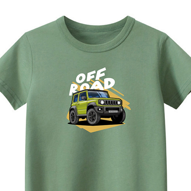 兒童｜KV獨家限定款｜台灣原創T短袖 T31輕越野車綠