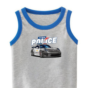 兒童｜KV獨家限定款｜台灣原創T背心 T29超跑警車背心灰