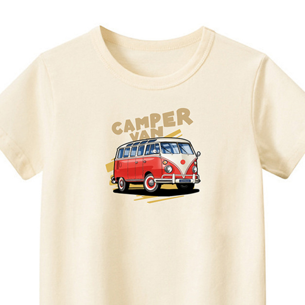 兒童｜KV獨家限定款｜台灣原創T短袖 T32復古露營車米