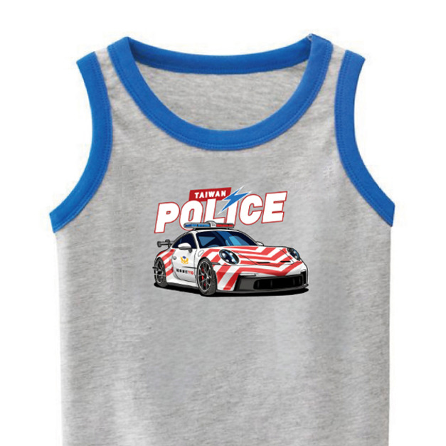 兒童｜KV獨家限定款｜台灣原創T背心 T30超跑紅斑馬背心灰