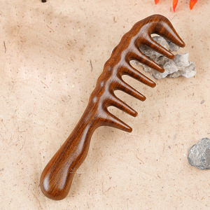 大齒檀木頭皮按摩梳