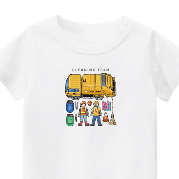 兒童｜KV獨家限定款｜台灣原創T短袖 T42清潔隊白