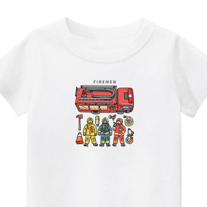 兒童｜KV獨家限定款｜台灣原創T短袖 T38消防隊白