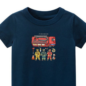 兒童｜KV獨家限定款｜台灣原創T短袖 T38消防隊深藍
