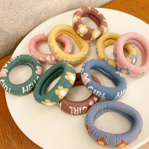 可愛花朵印花髮圈