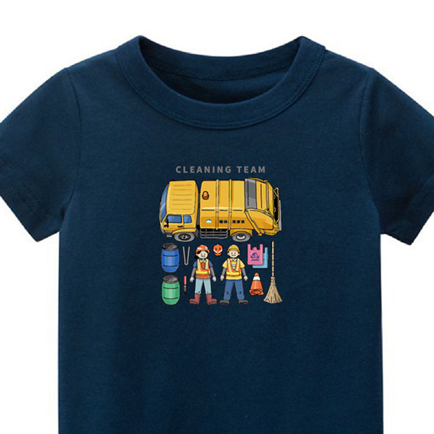 兒童｜KV獨家限定款｜台灣原創T短袖 T42清潔隊深藍