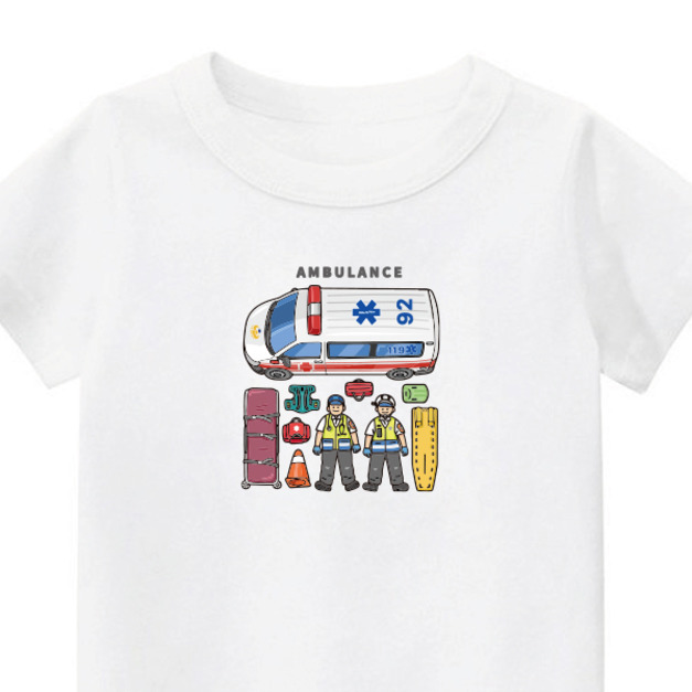 兒童｜KV獨家限定款｜台灣原創T短袖 T40救護隊白