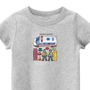 兒童｜KV獨家限定款｜台灣原創T短袖 T40救護隊灰