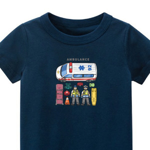 兒童｜KV獨家限定款｜台灣原創T短袖 T40救護隊深藍