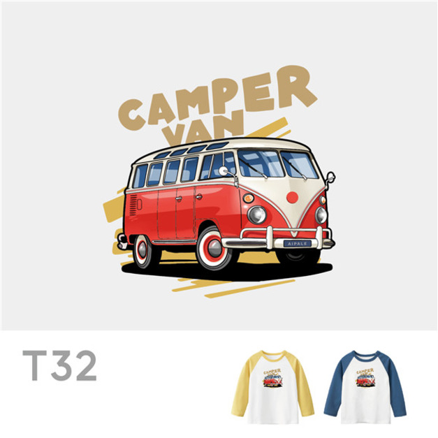 兒童｜KV獨家限定款｜台灣原創T長袖 T32復古露營車