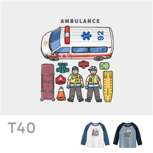 兒童｜KV獨家限定款｜台灣原創T長袖 T40救護隊
