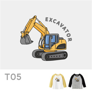 兒童｜KV獨家限定款｜台灣原創T長袖 T05挖土機