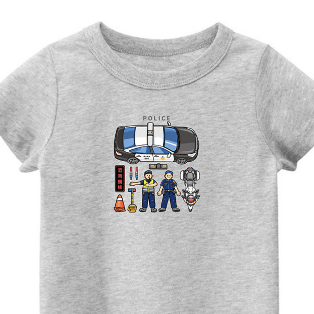 兒童｜KV獨家限定款｜台灣原創T短袖 T39交警隊灰