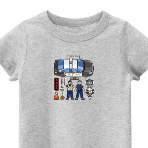 兒童｜KV獨家限定款｜台灣原創T短袖 T39交警隊灰