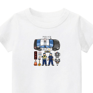 兒童｜KV獨家限定款｜台灣原創T短袖 T39交警隊白