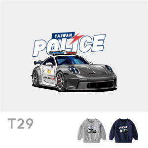 兒童｜KV獨家限定款｜台灣原創大學T長袖 T29超跑警車