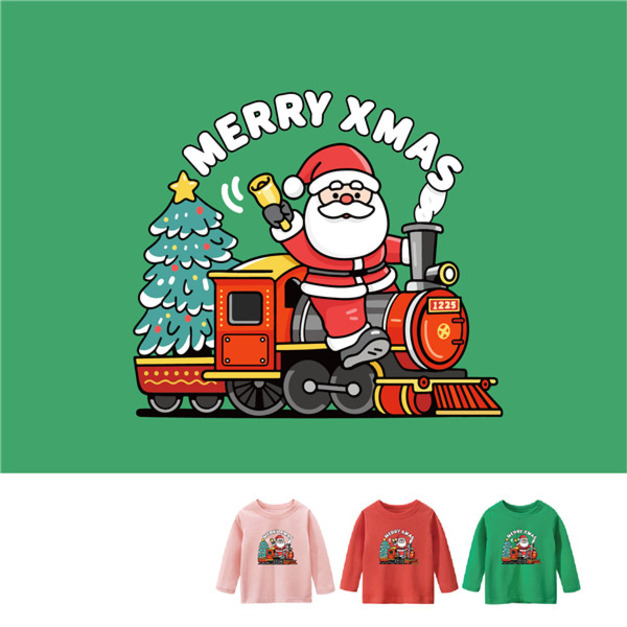 兒童｜KV獨家限定款｜聖誕台灣原創T長袖 聖誕小火車