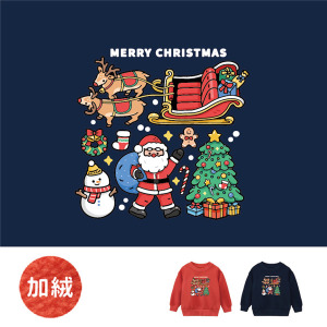 兒童｜KV獨家限定款｜聖誕台灣原創加絨大學T長袖 聖誕開箱