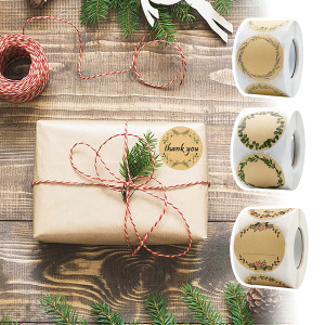 花卉牛皮紙空白標籤貼紙