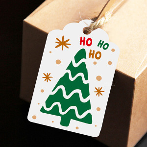 聖誕禮品裝飾小卡片吊牌 100張組附麻繩