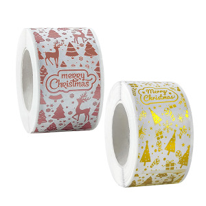 聖誕燙金玫瑰金創意貼紙