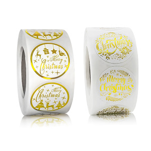 聖誕封口裝飾燙金標籤貼紙