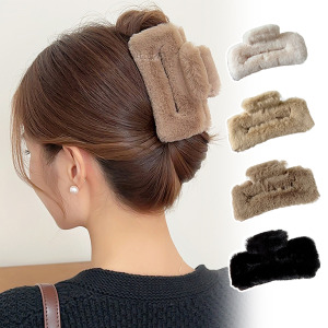 韓系長方形毛絨鯊魚夾