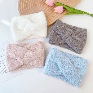 彈力寬針織交叉洗臉髮帶