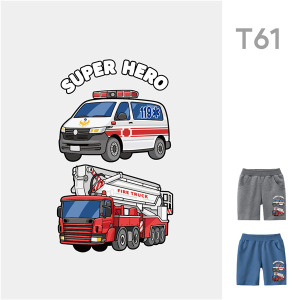 兒童｜KV獨家限定款｜台灣原創短褲 T61二拼消防