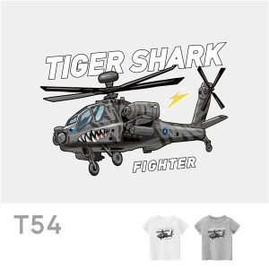兒童｜KV獨家限定款｜台灣原創T短袖 T54虎斑鯊戰機