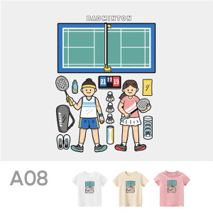 兒童｜KV獨家限定款｜台灣原創T短袖 A08羽球