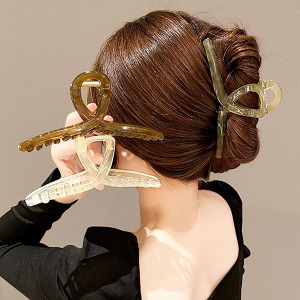 復古色系盤髮加大鯊魚夾