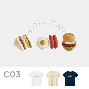 兒童｜KV獨家限定款｜台灣原創T短袖 C03早餐