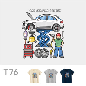 兒童｜KV獨家限定款｜台灣原創T短袖 T76汽車維修