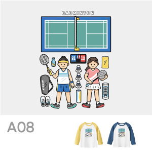 兒童｜KV獨家限定款｜台灣原創T長袖 A08羽球