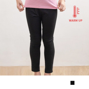 台灣製造極暖輕薄升溫發熱衣發熱褲莫蘭迪色系 大童素色長褲