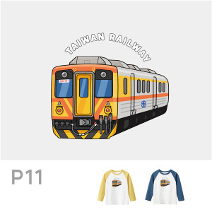 P11臺鐵正版授權火車T恤 兒童長袖 DR3100柴聯車