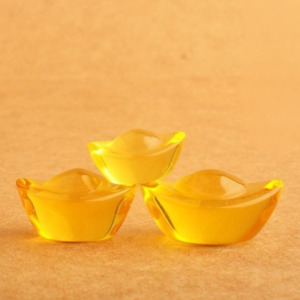 水晶玻璃迷你元寶裝飾5入