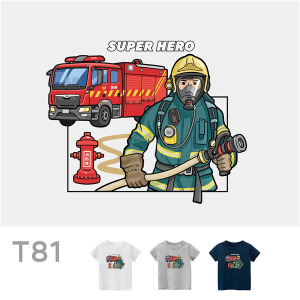 兒童｜KV獨家限定款｜台灣原創T短袖 T81消防員
