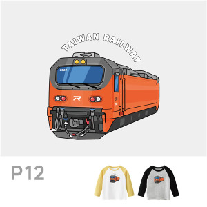P12臺鐵正版授權火車T恤 兒童長袖 E500電力機車