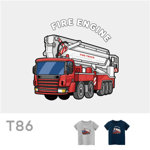 兒童｜KV獨家限定款｜台灣原創T短袖 T86巨型雲梯車